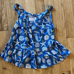 Old Navy Kids Blue Tank top with starfish and mermaids